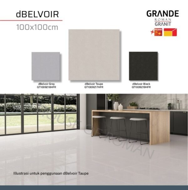 TERMURAH ROMAN GRANIT GRANDE 100 X 100 GT1009217HFR DBELVOIR TAUPE - Image 3