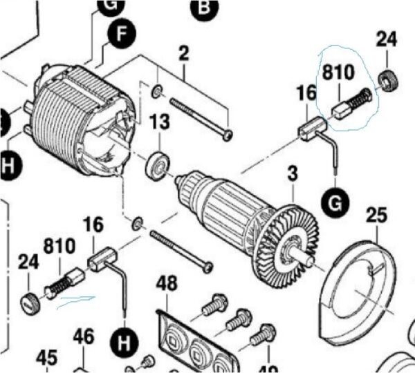 TERMURAH BOSCH CARBON BRUSH GBM 13 HRE, GBS 75 AE, GDS 18 E, GGW 10 E - Image 2