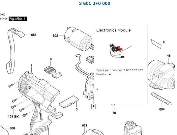 TERMURAH 2607202312 BOSCH SWITCH GDR 120 / SPARE PART BOSCH ORIGINAL - Image 2