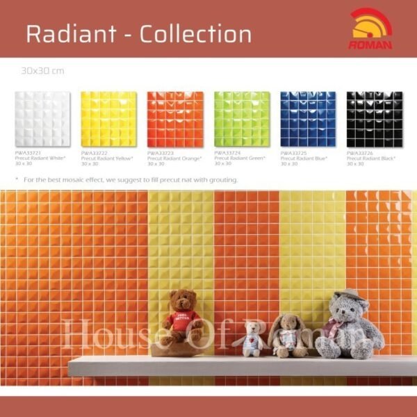 TERMURAH ROMAN KERAMIK PRE CUT 30 X 30 PWA33726 RADIANT BLACK GOL B - Image 4