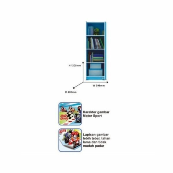 TERMURAH ACTIV FURNITURE MOTO RACING LSG 4 LEMARI SUSUN ANAK 4 PINTU - Image 2