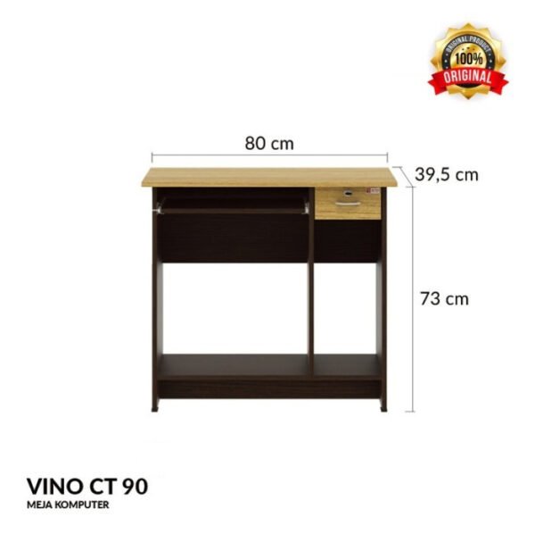 TERMURAH ACTIV FURNITURE VINO CT 90 MEJA KERJA DEKSTOP KOMPUTER - Image 3