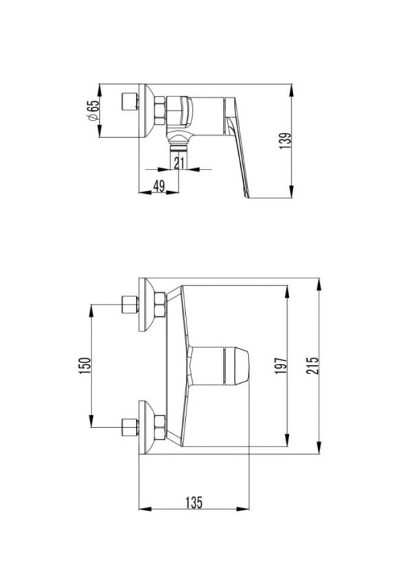 TERMURAH WASSER MSW V2115 Shower Mixer Single Kran Shower Panas Dingin - Image 2