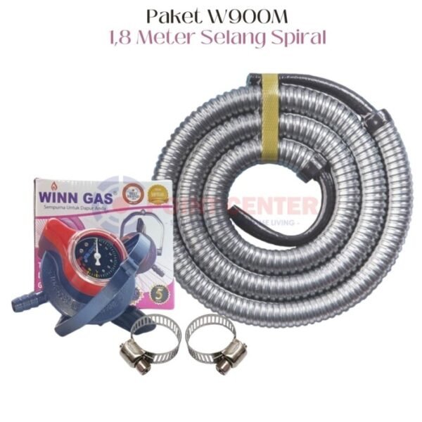 TERMURAH WINN GAS PAKET REGULATOR SELANG FLEXIBLE 1,8M W900M - Image 2