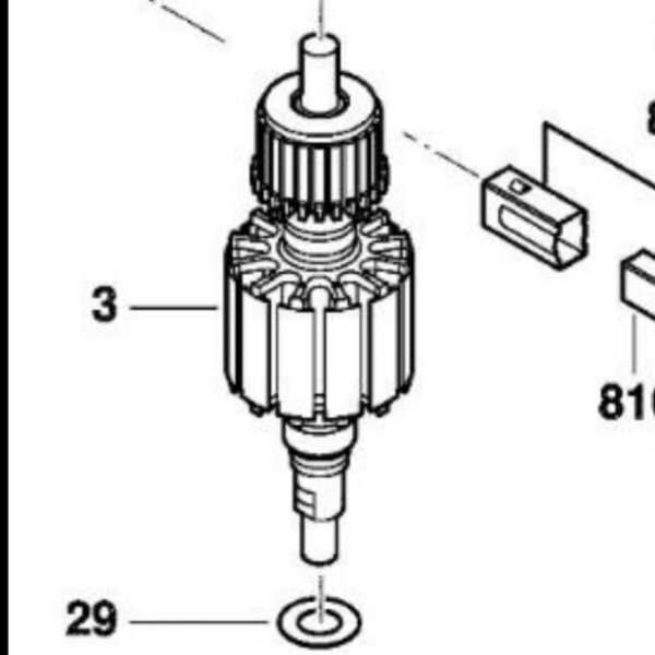 TERMURAH 1604010A29 BOSCH ARMATURE GSS 1400 - Image 2