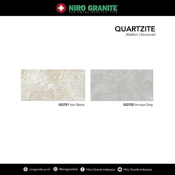 TERMURAH NIRO GRANIT 30 X 60 GQT01 QUARTZITE STRUCTURED - Image 3