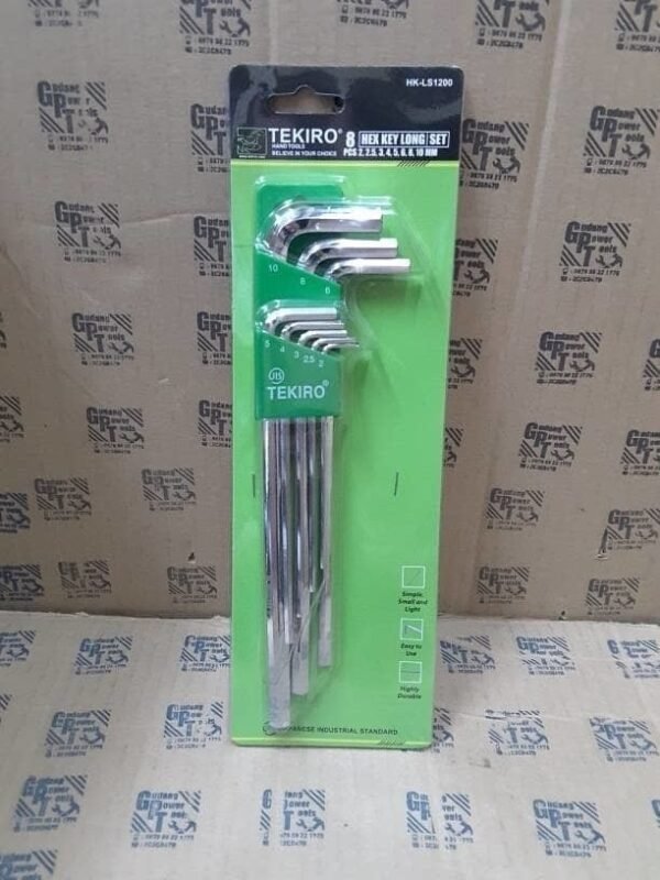 TERMURAH TEKIRO KUNCI L PANJANG 8 HEX KEY LONG 2MM - 10MM - Image 2