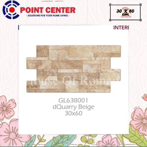 TERMURAH ROMAN INTERLOK 30 X 60 GL638001 DQUARRY BEIGE GOL A