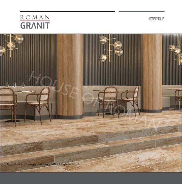 TERMURAH ROMAN GRANIT STEP TILE 30 X 120 BGTB2021 DBUCKINGHAM BRUNO - Image 2