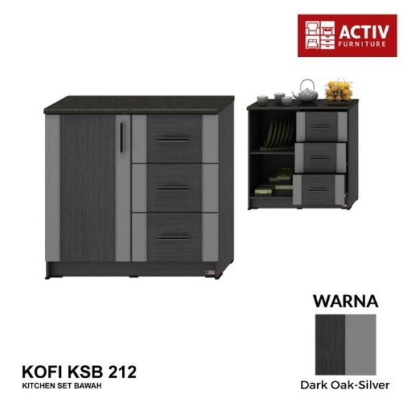 TERMURAH ACTIV FURNITURE KOFI KSB 212 LEMARI DAPUR BAWAH 2 PINTU - Image 2