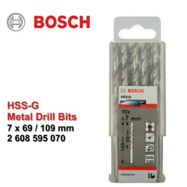 TERMURAH BOSCH MATA BOR HSS-G METAL DRILL BIT 7.0 MM X 10 PCS - Image 2