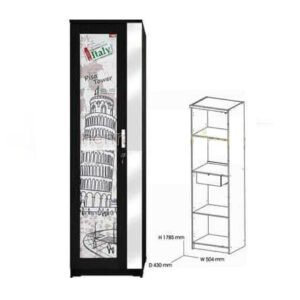 TERMURAH ACTIV FURNITURE VAST ITALY LP 102 LEMARI PAKAIAN 1 PINTU KACA