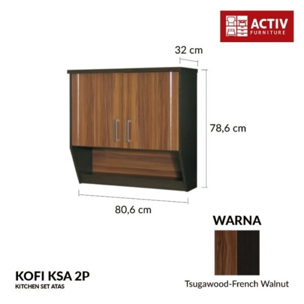 TERMURAH ACTIV FURNITURE KOFI KSA 2P LEMARI DAPUR ATAS 2 PINTU - Image 2