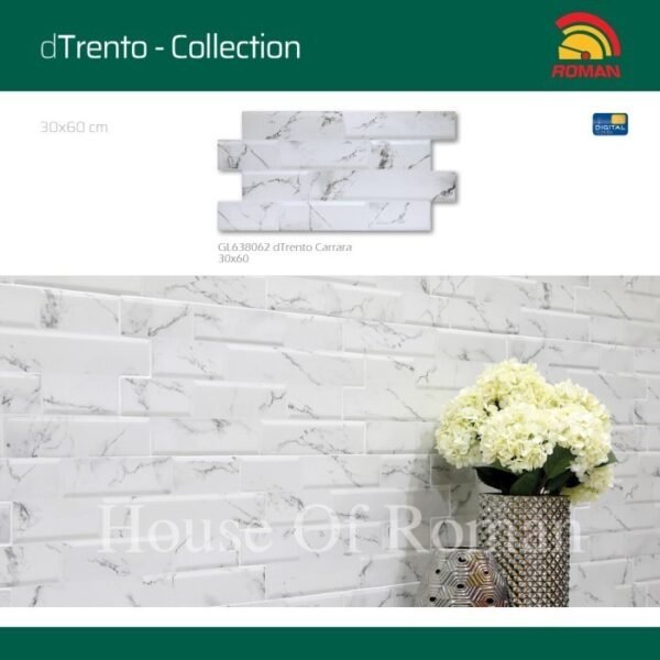 TERMURAH ROMAN KERAMIK 30 X 60 GL638062 DTRENTO CARRARA GOL. AS - Image 4