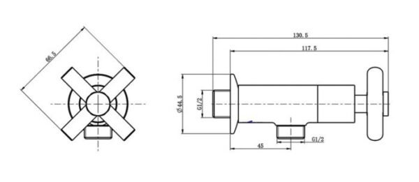 TERMURAH WASSER TC2070 Kran SHOWER CROSS HANDLE STOP VALVE - Image 2