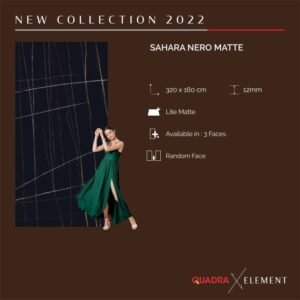 TERMURAH QUADRA GRANIT 320 x 160 BIG SIZE / BIG SLAB SAHARA NERO MATTE