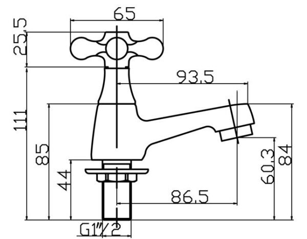 TERMURAH WASSER TC060 Kran Baling Wastafel CROSS HANDLE BASIN TAP - Image 2