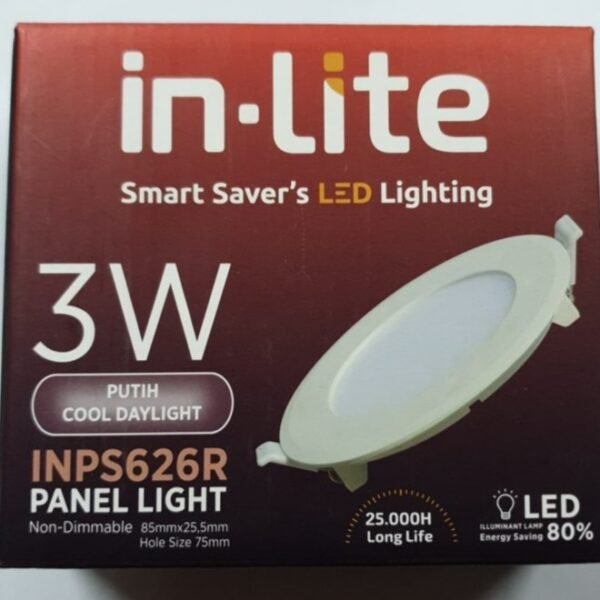 TERMURAH DOWNLIGHT LED IB BULAT / ROUND INPS626R 3W IN-LITE WARM WHITE - Image 4