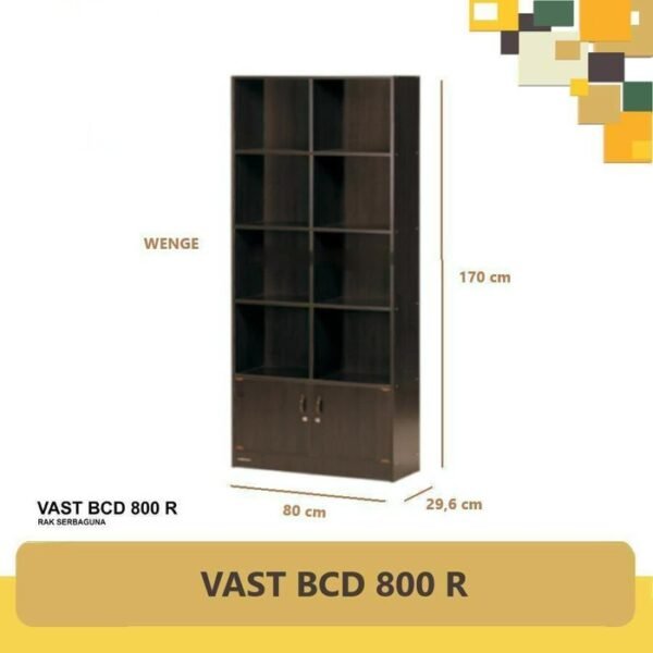 TERMURAH ACTIV FURNITURE VAST BCD 800 R LEMARI RAK BUKU SEDANG PINTU - Image 3