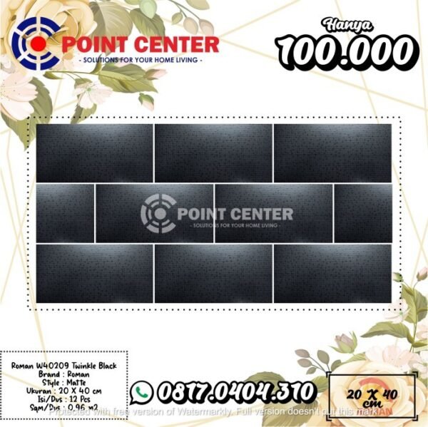 TERMURAH ROMAN KERAMIK 20 X 40 W40209 TWINKLE BLACK