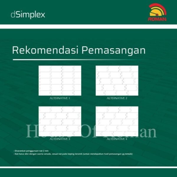 TERMURAH ROMAN INTERLOK 30 X 60 GL638073 DSIMPLEX PERLA GOL AS - Image 4