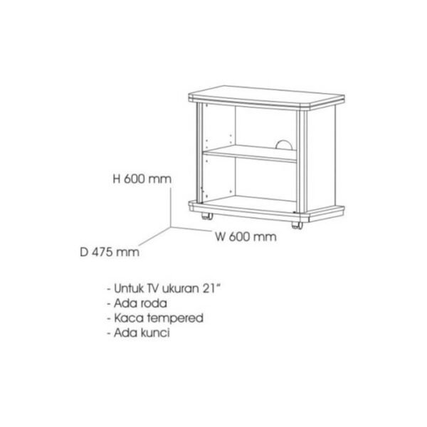 TERMURAH ACTIV FURNITURE BOM 620 RAK MEJA BUFFET TV 14 - 21 INCH - Image 2