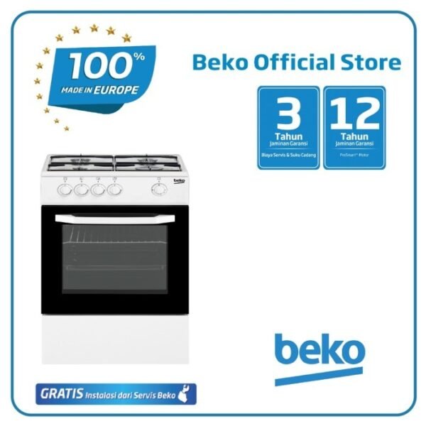 TERMURAH BEKO CSG 42009 DW OVEN 50CM Gas Cooker Putih