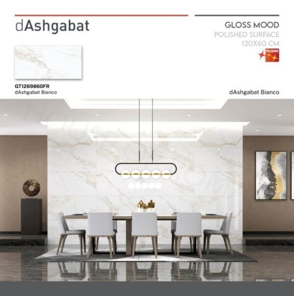 TERMURAH ROMAN GRANIT 60 X 120 GT1269860FR dAshgabat Bianco - Image 4