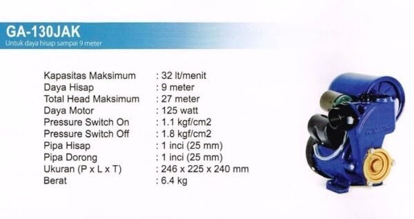 TERMURAH GA 130 JAK POMPA AIR PRESSURE SWITCH AUTO PANASONIC - Image 2