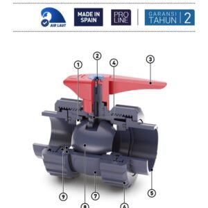 TERMURAH HIDROTEN KATUP U-PVC / BALL VALVE 1,5 INCH KOLAM RENANG