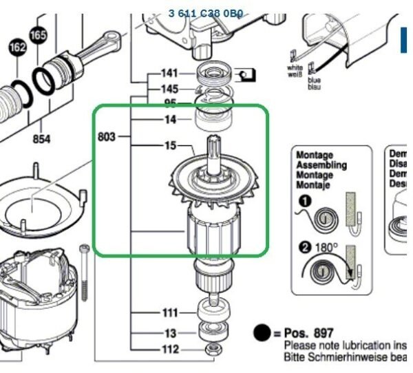 TERMURAH 1619P09697 BOSCH ARMATURE GSH 5 X, GSH 500 / SPARE PART
