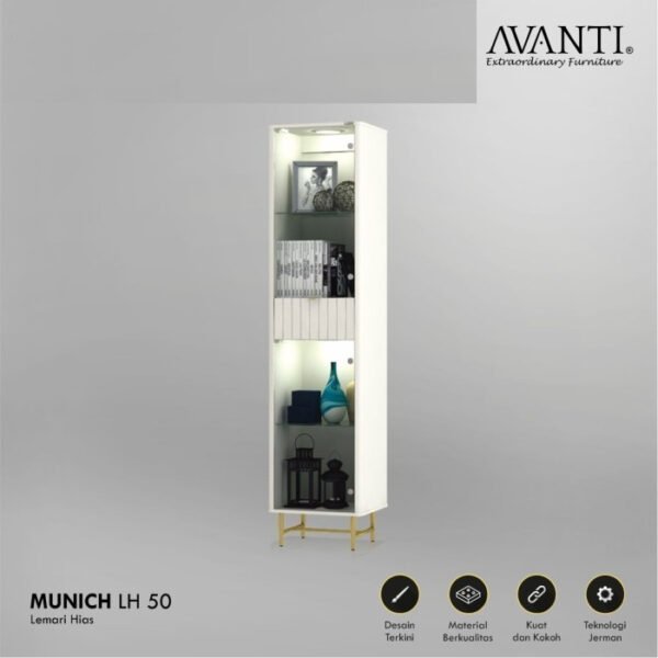 TERMURAH ACTIV FURNITURE AVANTI MUNICH LH 50 LEMARI HIAS / RAK KACA