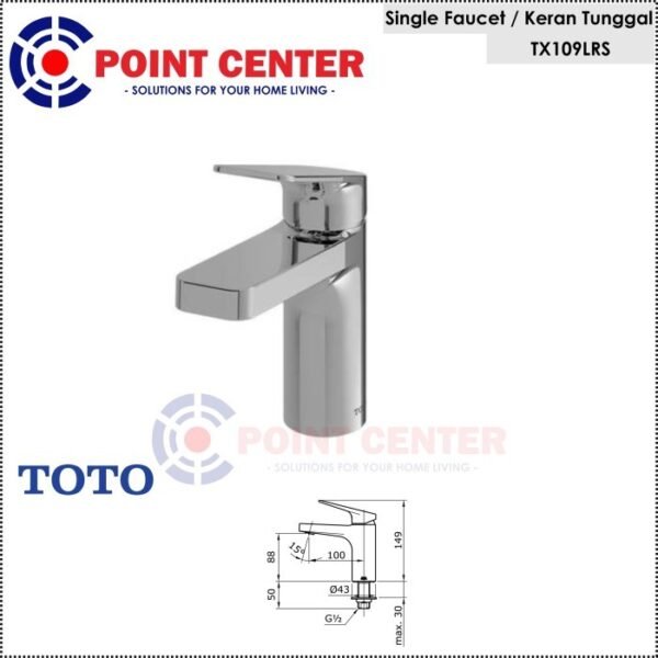 TERMURAH TOTO TX109LRS KRAN WASTAFEL SINGLE LEVER LAVATORY FAUCET