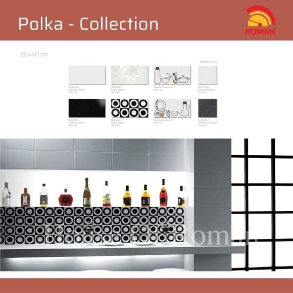 TERMURAH ROMAN KERAMIK 20 X 40 W40240 POLKA BLACK GOL C - Image 3