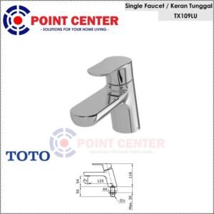 TERMURAH TOTO TX109LU KRAN WASTAFEL SINGLE LEVER LAVATORY FAUCET COLD