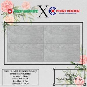 TERMURAH PROMO NIRO GRANITE 30 X 60 GCM04 CEMENTUM GREY