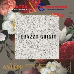 TERMURAH QUADRA GRANIT 120 X 120 BIG SIZE / BIG SLAP TERAZZO CREMA