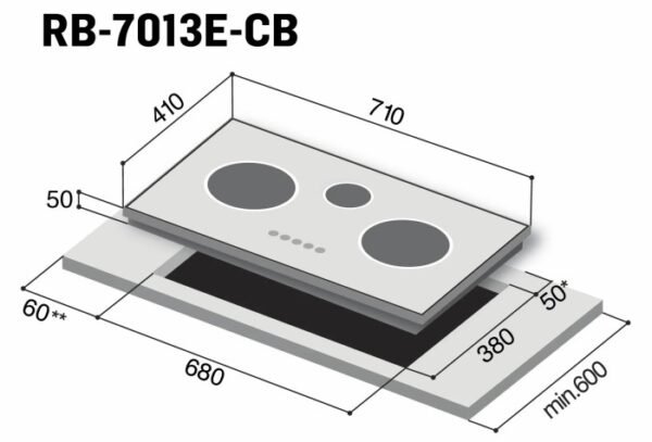 TERMURAH RINNAI RB-7013E-CB KOMPOR TANAM BUILT IN HOBB - Image 3
