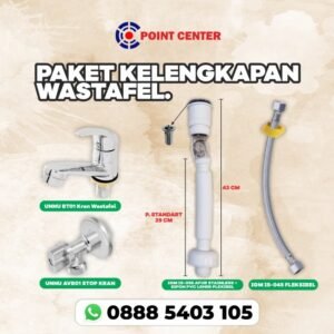 TERMURAH PAKET KELENGKAPAN WASTAFEL UNNU KRAN BT01 DAN SIFON IS-056