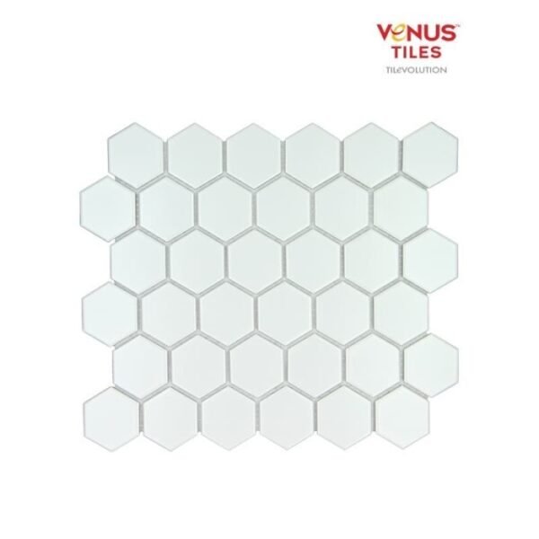 TERMURAH VENUS MOSAICO 27 X 28.1 POTTERY HEXAGON MAXI WHITE GLOSSY