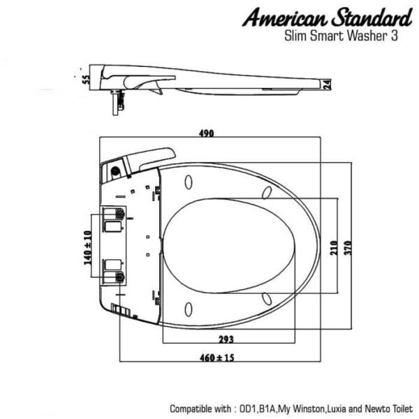 TERMURAH AMERICAN STANDARD TUTUP TOILET COVER SLIM SMART WASHER 3 - Image 4