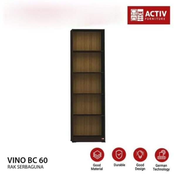 TERMURAH ACTIV FURNITURE VINO BC 60 X 210 CM RAK BUKU KECIL 5 SUSUN - Image 5