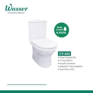 TERMURAH WASSER Kloset Duduk CT 333 STRAP 305 Set With Smart Seat