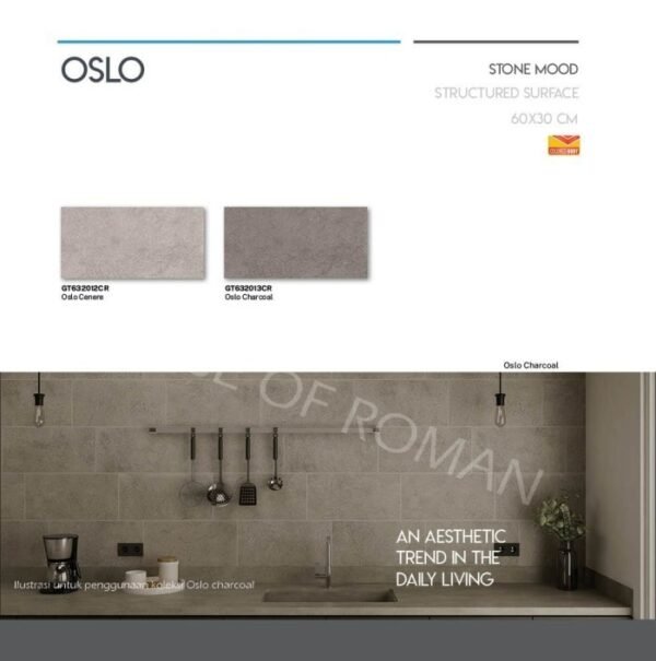 TERMURAH ROMAN GRANIT 30 X 60 GT632013CR OSLO CHARCOAL - Image 3