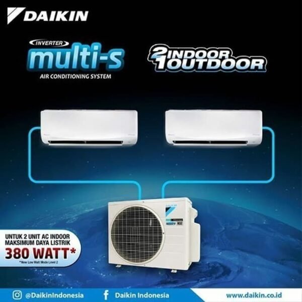 TERMURAH AC DAIKIN MULTI SPLIT 2 KONEKSI 1 PK 2MKC30QVM (0,5PK+0,75PK) - Image 2