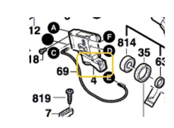 TERMURAH 2607200384 BOSCH SWITCH GSB 75 AE / SPARE PART BOSCH ORIGINAL