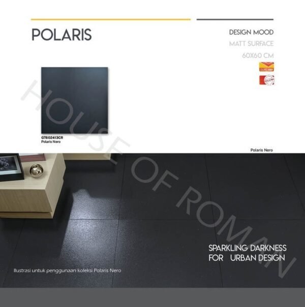 TERMURAH ROMAN GRANIT 60 X 60 GT602413CR POLARIS NERO - Image 4