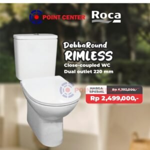 TERMURAH ROCA PROMO DEBBA ROUND RIMLESS KLOSET DUDUK KAMAR MANDI
