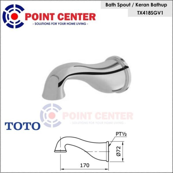 TERMURAH TOTO TX418SGV1 KRAN BATHUB / FAUCET BATH SPOUT