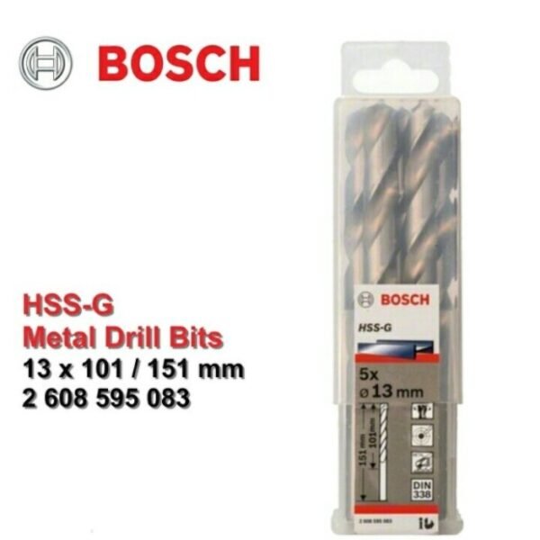 TERMURAH BOSCH MATA BOR HSS-G METAL DRILL BIT 13.0 MM X 5 PCS - Image 2
